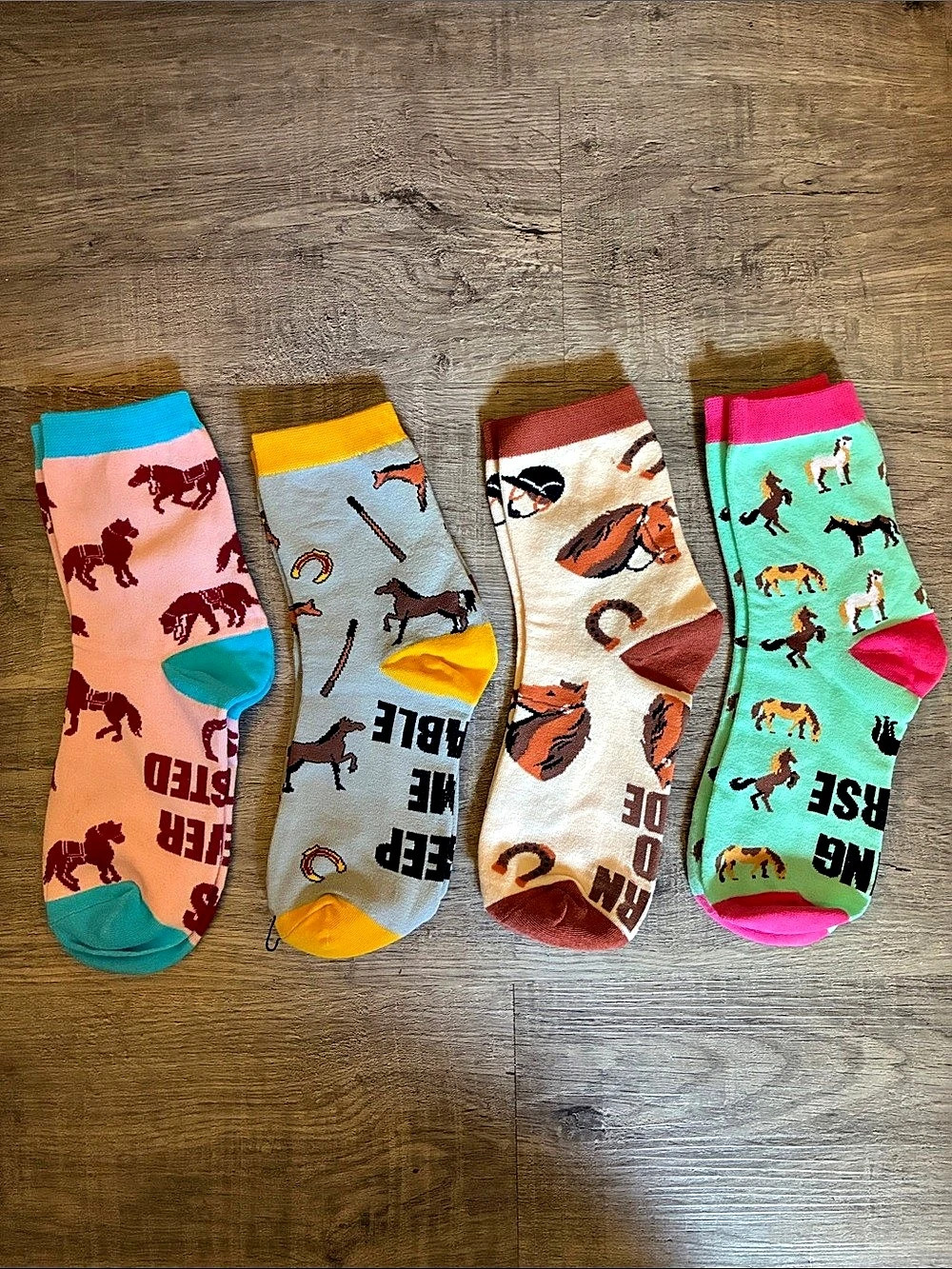 Women's Horse Print Ankle Socks Set